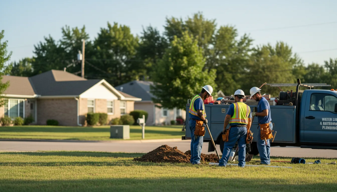 Residential water line and bathroom plumbing service in Wilkinson, IN